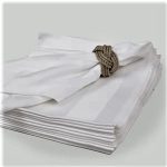 Pachet 10 servete masa Best Cotton Hotel - 45x45 cm, 100% bumbac, Damasc cu latime dungi 2.5 cm, alb - imagine 6