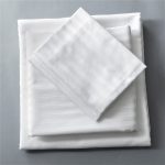 Pachet 10 servete de masa Best Cotton Hotel 35x35 cm, 100% bumbac, Damasc cu latime dungi 1 cm, alb - imagine 2