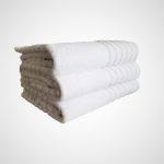 Pachet 3 prosoape Best Cotton Waves 1 - pentru baie - 100% Bumbac, 70x140 cm, alb, 500g/mp - imagine 2