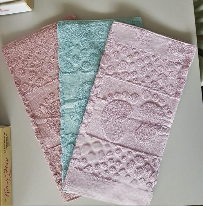 Pachet 3 prosoape Best Cotton Deco 01- pentru picioare - 100% Bumbac, 50x70 cm, 400g/mp - imagine 2