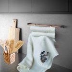 Pachet 3 prosoape bucatarie Best Cotton - model fagure, ivoire, 100% Bumbac, 40x60 cm, cu broderie