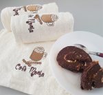 Pachet 3 prosoape bucatarie Best Cotton - Caffee Mocha, 100% Bumbac, 30x50 cm, cu broderie