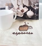 Pachet 3 prosoape bucatarie Best Cotton - Espresso, 100% Bumbac, 30x50 cm, cu broderie - imagine 3