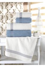 Pachet 4 prosoape Best Cotton - Family, 100% Bumbac, 2 buc 50x90 cm si 2 buc 70x140 cm, blue navi