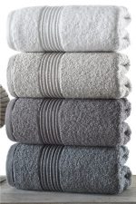 Pachet 4 prosoape Best Cotton - Family Essence gri, dimensiunea 50x90 cm - imagine 2