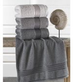 Pachet 4 prosoape Best Cotton - Family Essence gri, dimensiunea 50x90 cm