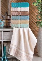 Pachet 6 prosoape Best Cotton - Family Aquamarine, 100% Bumbac, dimensiune 50x90 cm