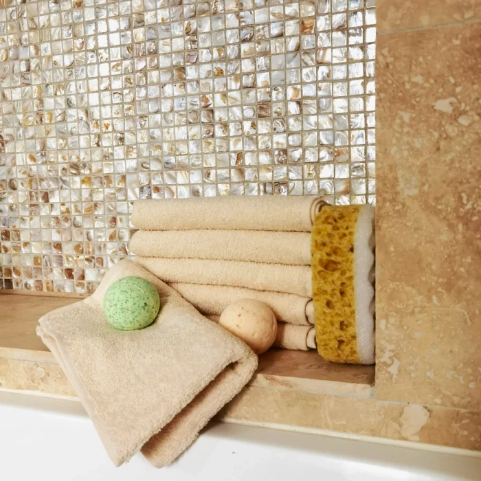 Pachet 6 bucati prosoape baie pentru maini - Pastel uni, 30x50 cm, 100% Bumbac, ivoire - imagine 3