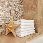 Pachet 6 bucati prosoape baie pentru maini - Pastel uni, 30x50 cm, 100% Bumbac,  alb - imagine 2