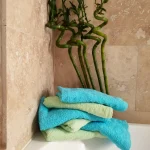 Pachet 6 bucati prosoape baie pentru maini - Pastel uni, 30x50 cm, 100% Bumbac, verde si tourquoise - imagine 3