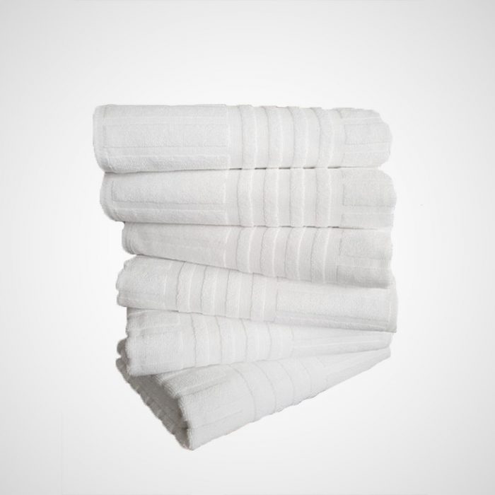 Pachet 6 prosoape Best Cotton Waves 3 - pentru fata - 100% Bumbac, 50x90 cm, alb, 500g/mp - imagine 3