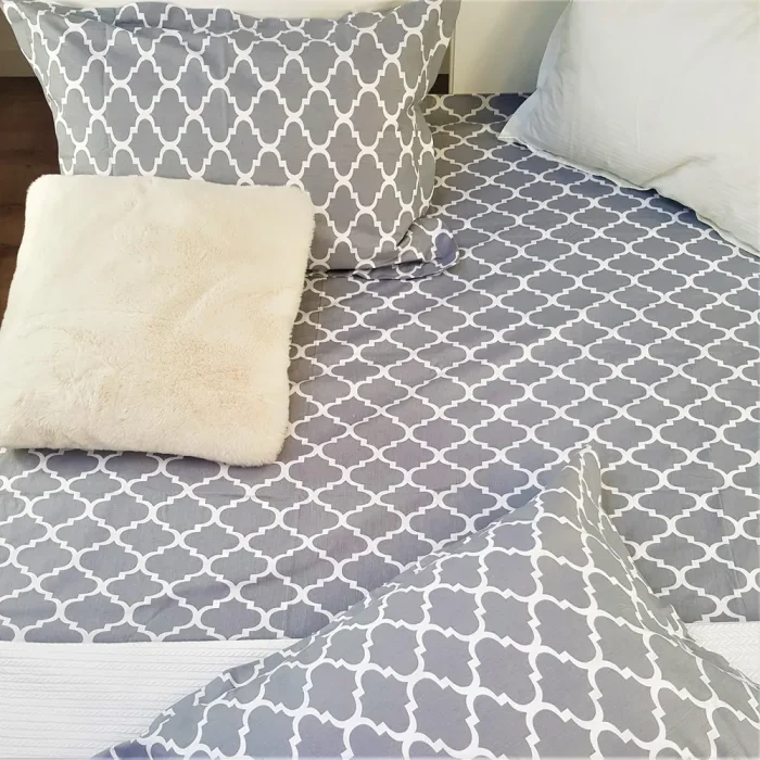 Pachet cearceaf de pat 220x240 cm + 2 fete de perna 50x70 cm Best Cotton Deco 18 - Ranforce color, 100% bumbac - imagine 4