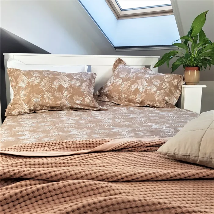 Pachet cearsaf de pat 220x240 cm + 2 fete de perna 50x70 cm Best Cotton Deco 51 - Ranforce color, 100% bumbac - imagine 2