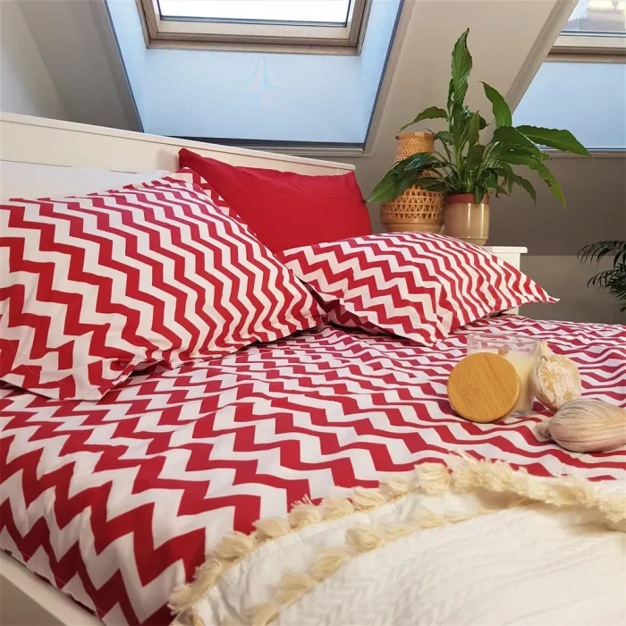 Pachet cearceaf de pat 220x240 cm + 2 fete de perna 50x70 cm Best Cotton Deco 58 - Ranforce color, 100% bumbac - imagine 5