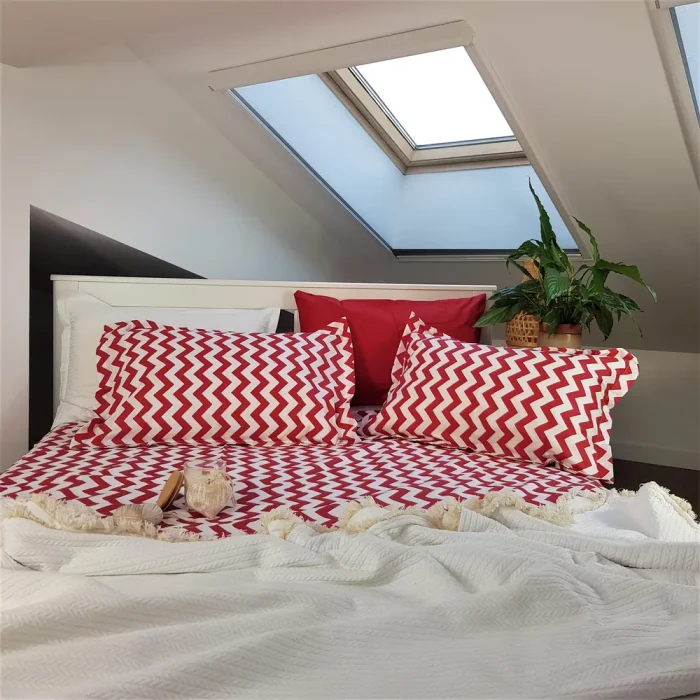 Pachet cearceaf de pat 220x240 cm + 2 fete de perna 50x70 cm Best Cotton Deco 58 - Ranforce color, 100% bumbac - imagine 6