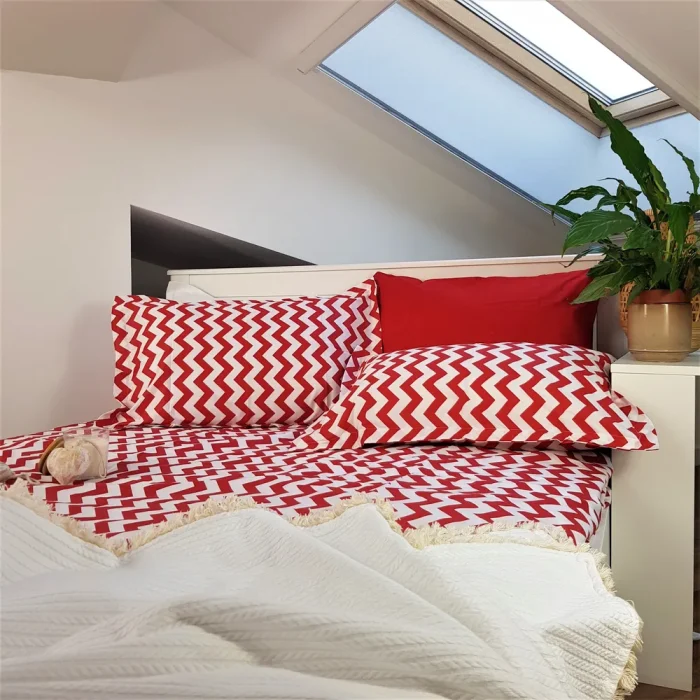 Pachet cearceaf de pat 220x240 cm + 2 fete de perna 50x70 cm Best Cotton Deco 58 - Ranforce color, 100% bumbac - imagine 2