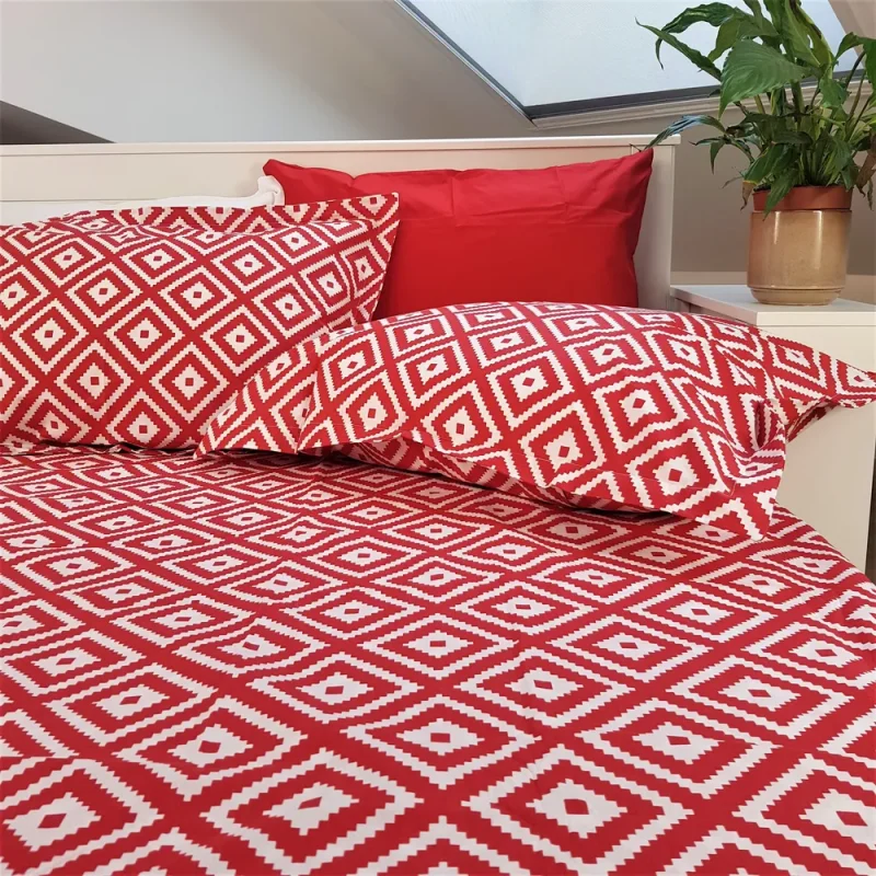 engros-pachet pentru pat astoria home cearsaf de pat 220x240 cm si set fete perna 50x70 cm ranforce color deco bumbac 19