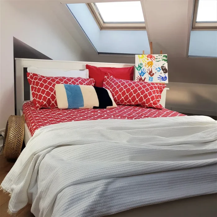 Pachet cearsaf de pat 220x240 cm + 2 fete de perna 50x70 cm Best Cotton Deco 54 - Ranforce color, 100% bumbac - imagine 5