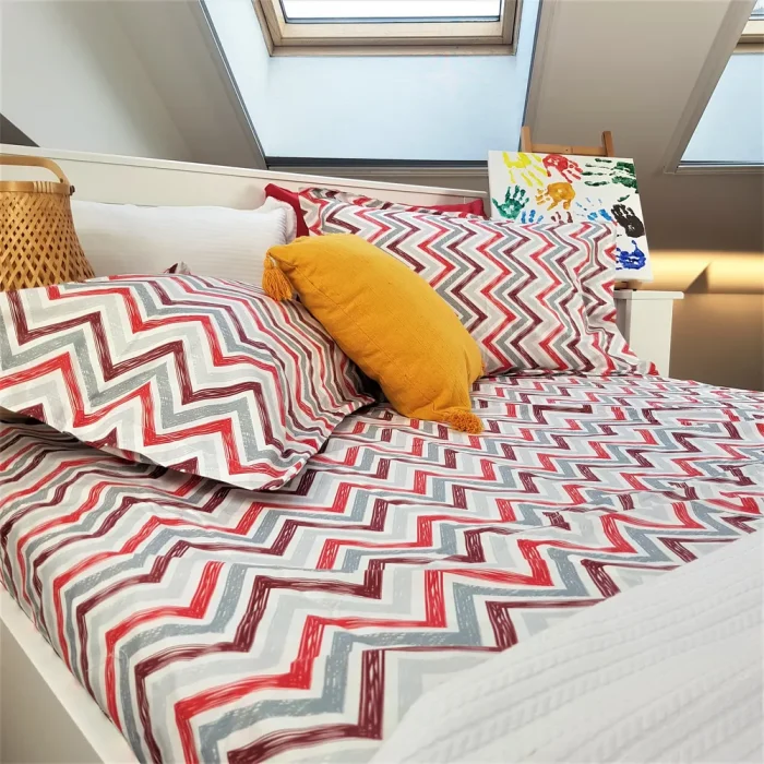 Pachet cearsaf de pat 220x240 cm + 2 fete de perna 50x70 cm Best Cotton Deco 55 - Ranforce color, 100% bumbac - imagine 3