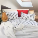 Pachet cearsaf de pat 220x240 cm + 2 fete de perna 50x70 cm Best Cotton Deco 52 - Ranforce color, 100% bumbac