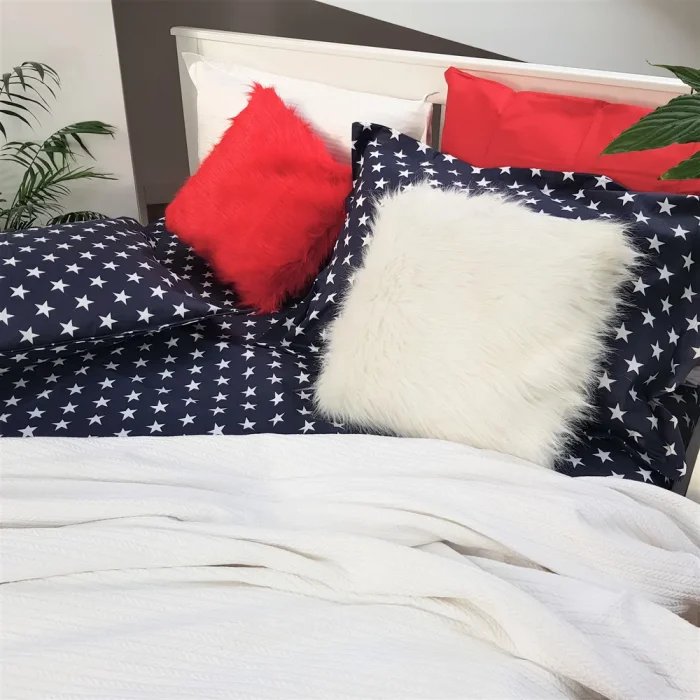 Perna decor Best Cotton Winter - 40x40 cm, 100% fibre sintetice, blana alba - imagine 3