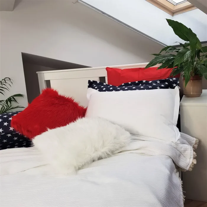 Perna decor Best Cotton Winter - 40x40 cm, 100% fibre sintetice, blana alba - imagine 2