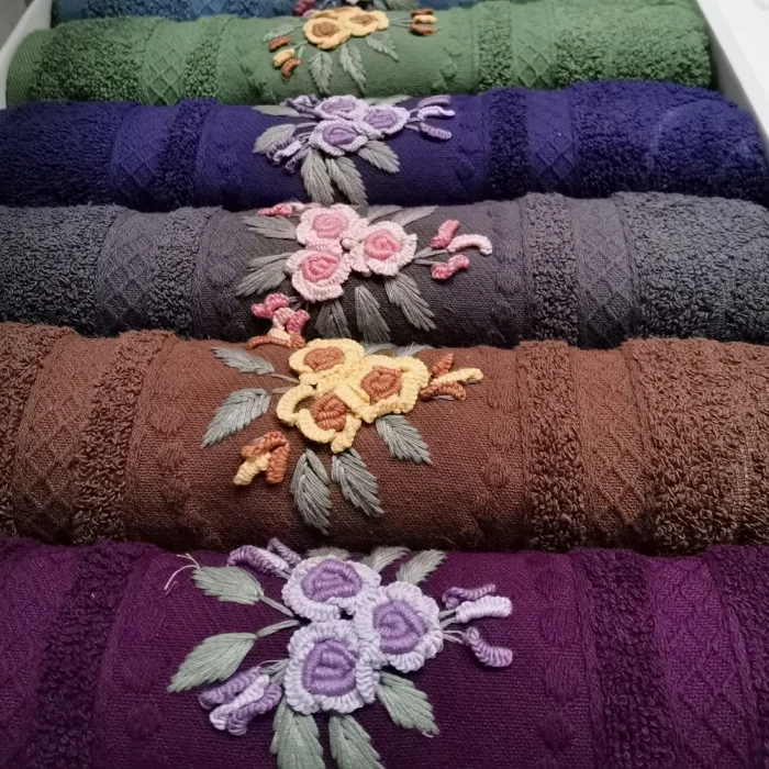 Pachet 6 prosoape Best Cotton - Bavaro Collection 16, 100% Bumbac, dimensiunea 50x90 cm, cu broderie - imagine 2