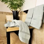 Pachet 4 prosoape pentru baie Best Cotton - Unique, 40x75 cm, 100% bumbac, gri - imagine 3