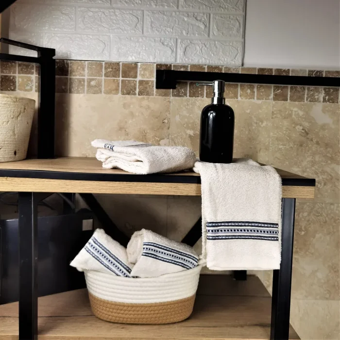 Pachet 4 prosoape pentru baie Best Cotton - Unique, 40x75 cm, 100% bumbac, crem - imagine 2