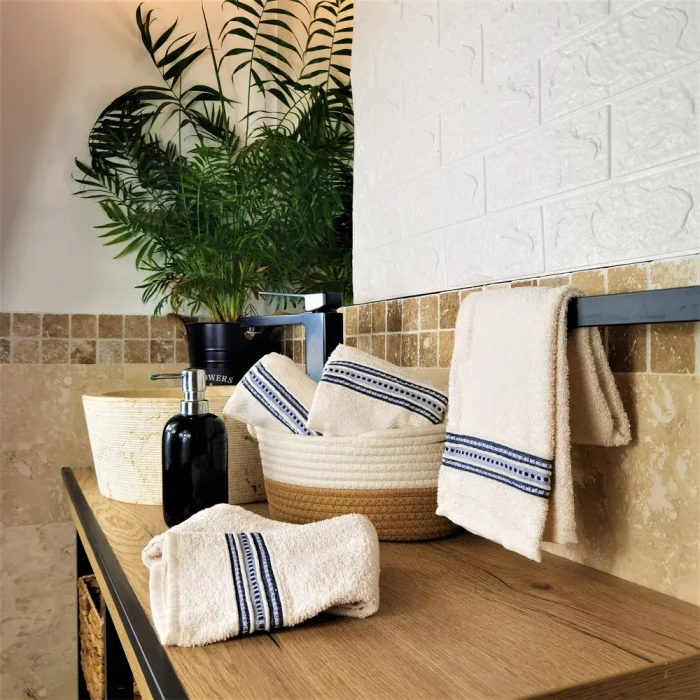 Pachet 4 prosoape pentru baie Best Cotton - Unique, 40x75 cm, 100% bumbac, crem - imagine 3