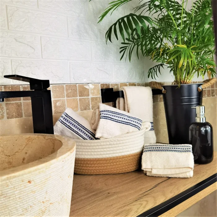 Pachet 4 prosoape pentru baie Best Cotton - Unique, 40x75 cm, 100% bumbac, crem - imagine 4