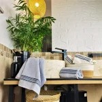 Pachet 4 prosoape pentru baie Best Cotton - Unique, 40x75 cm, 100% bumbac, crem si gri albastrui - imagine 2