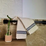 Pachet 4 prosoape pentru baie Best Cotton - Unique, 40x75 cm, 100% bumbac, crem si gri albastrui - imagine 3