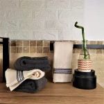 Pachet 4 prosoape pentru baie Best Cotton - Unique, 100% bumbac, ivoire si gri antracit