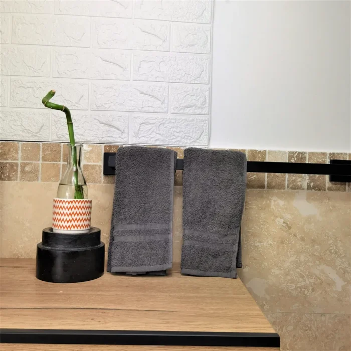 Pachet 4 prosoape pentru baie Best Cotton - Unique, 100% bumbac, gri albastrui si gri antracit - imagine 3