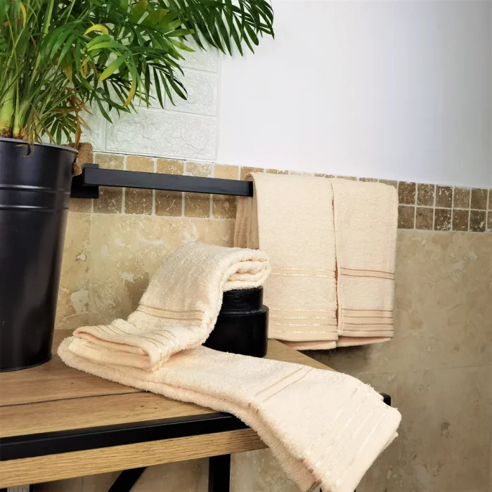 Pachet 4 prosoape pentru baie Best Cotton - Unique, 40x75 cm, 100% bumbac, ivoire - imagine 3