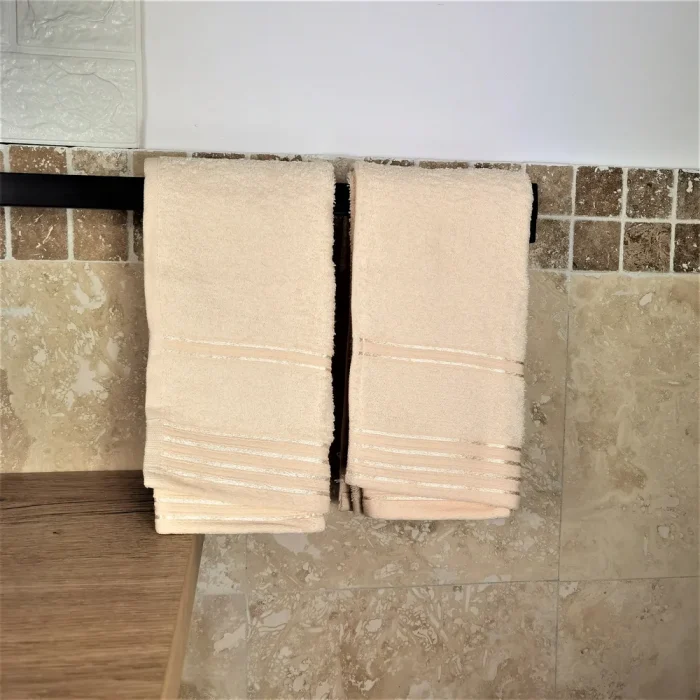 Pachet 4 prosoape pentru baie Best Cotton - Unique, 40x75 cm, 100% bumbac, ivoire si gri - imagine 3