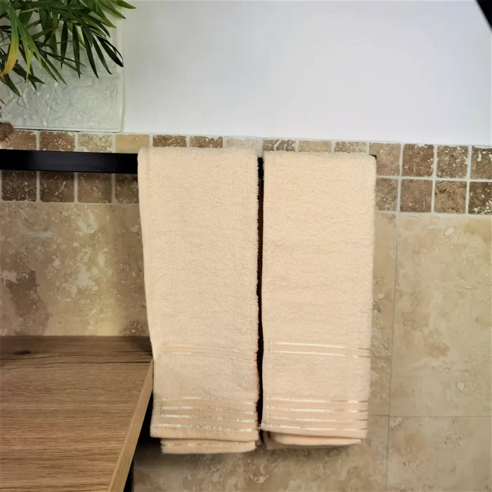 Pachet 4 prosoape pentru baie Best Cotton - Unique, 100% bumbac, ivoire si gri antracit - imagine 5