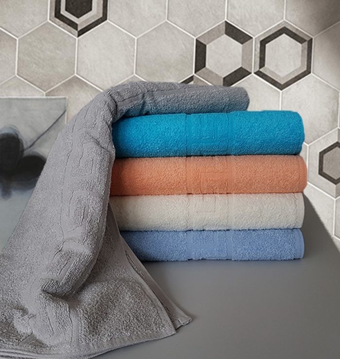 Prosop Best Cotton Greek Border color - 70% Bumbac, 30% poliester, 450g/mp , ivoire - imagine 4