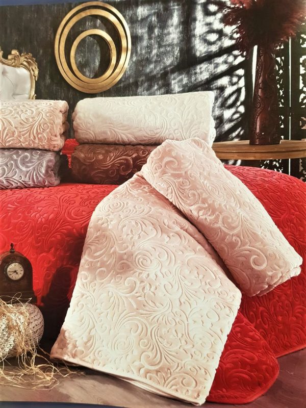 engros-patura astoria home oriental 220x240 cm pentru pat dublu microfibra rosu4