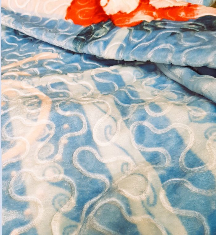 Patura Solana Soft - Blu Flowers, pentru pat dublu, dimensiunea 220x240 cm - imagine 5