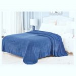 Cuvertura Soft Cocolino - Gofre, dimensiune 220x240 cm,100% microfibra, albastru - imagine 2
