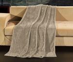Cuvertura Soft Cocolino - Gofre, dimensiune 220x240 cm,100% microfibra, caffe - imagine 2