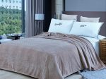 Cuvertura Soft Cocolino - Gofre, dimensiune 220x240 cm,100% microfibra, caffe