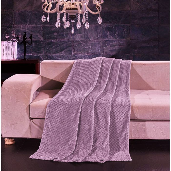 Cuvertura Soft Cocolino - Gofre, dimensiune 220x240 cm,100% microfibra, roz pudra - imagine 2