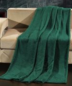 Cuvertura Soft Cocolino - Gofre, dimensiune 220x240 cm,100% microfibra, verde smarald