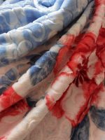 Patura Solana Soft - Blu Flowers, pentru pat dublu, dimensiunea 220x240 cm - imagine 2