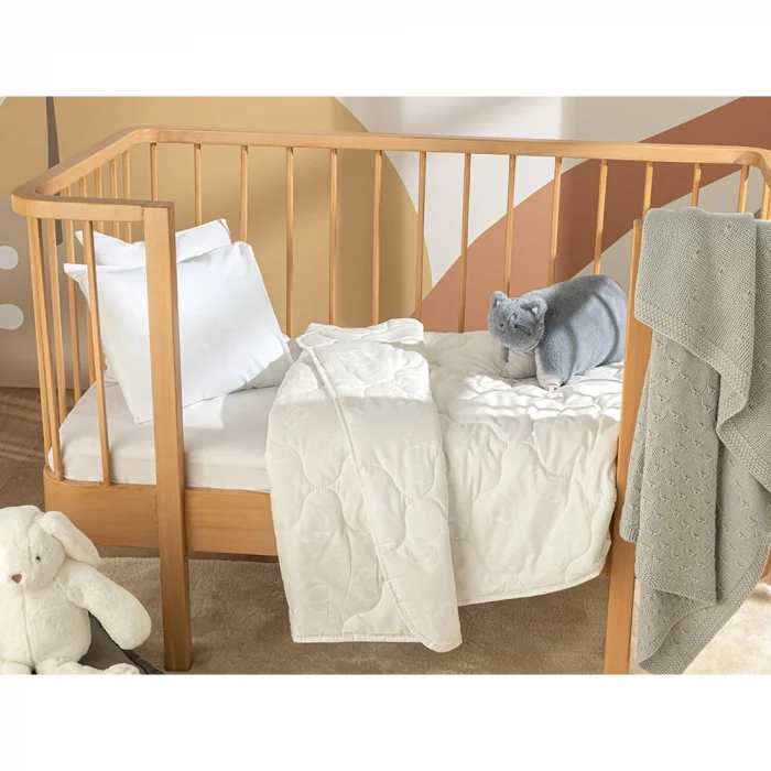 Pilota matlasata Best Cotton Bebe - nivel mediu de caldura, 100x120 cm, alba - imagine 2