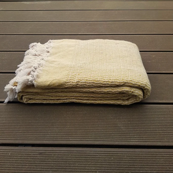 Cuvertura Old Fashion pentru pat dublu, dimensiunea 200x220 cm, 100% bumbac, cu ciucuri - 04 - imagine 4