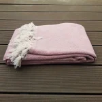 Cuvertura Old Fashion pentru pat dublu, dimensiunea 200x220 cm, 100% bumbac, cu ciucuri - 07 - imagine 2